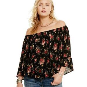 Denim & Supply Ralph Lauren Floral Print On / Off shoulder Boho Blouse
